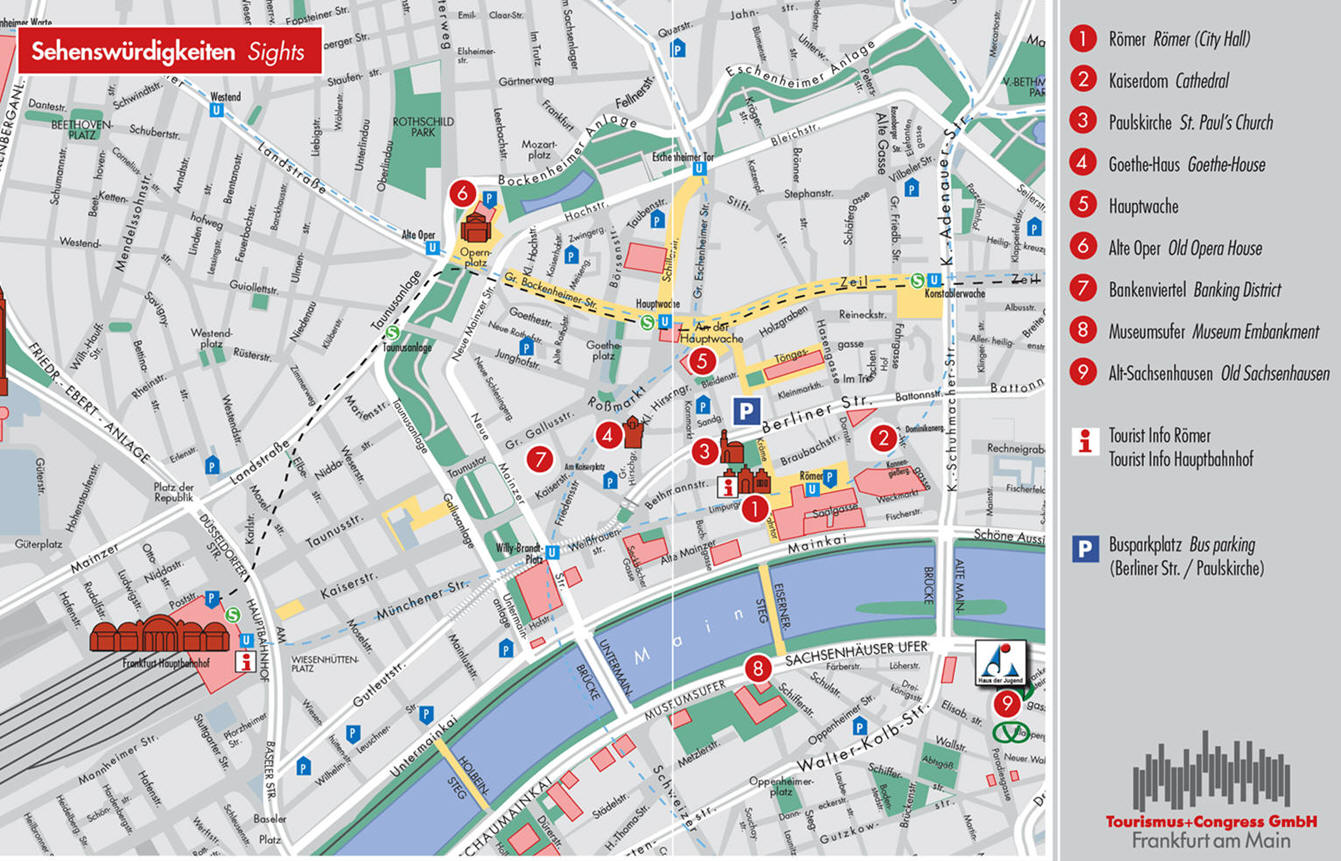 Frankfurt touristique carte